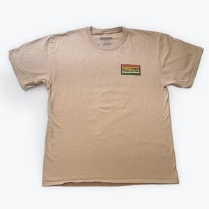 DRAVUS Men’s Beige Graphic Short Sleeve T-shirt No Destination No Problem Large